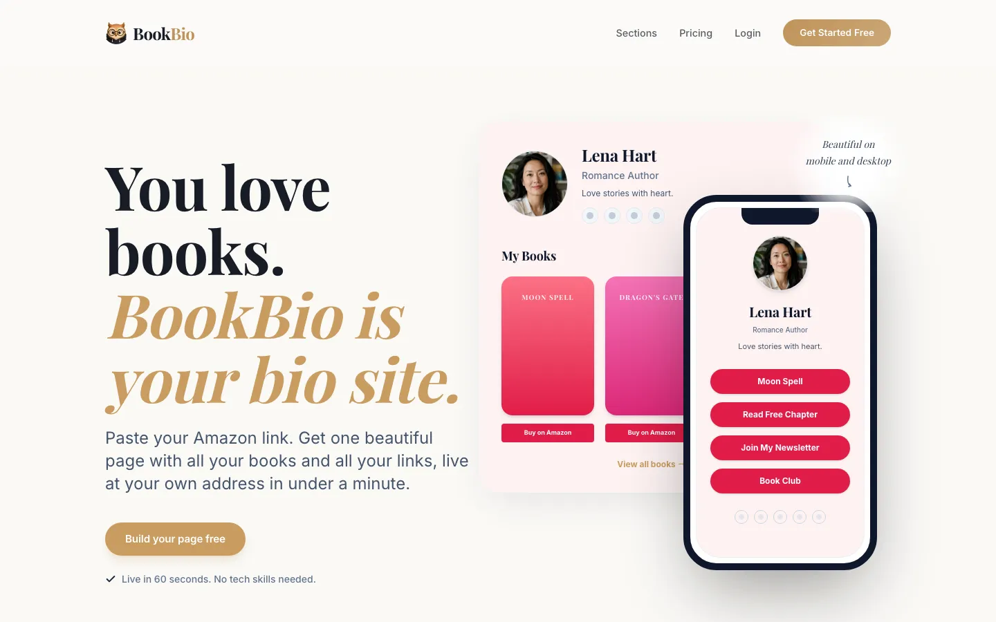 BookBio website