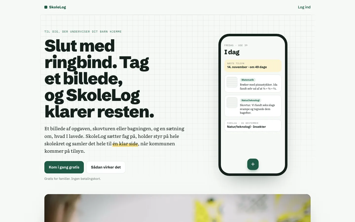 SkoleLog website